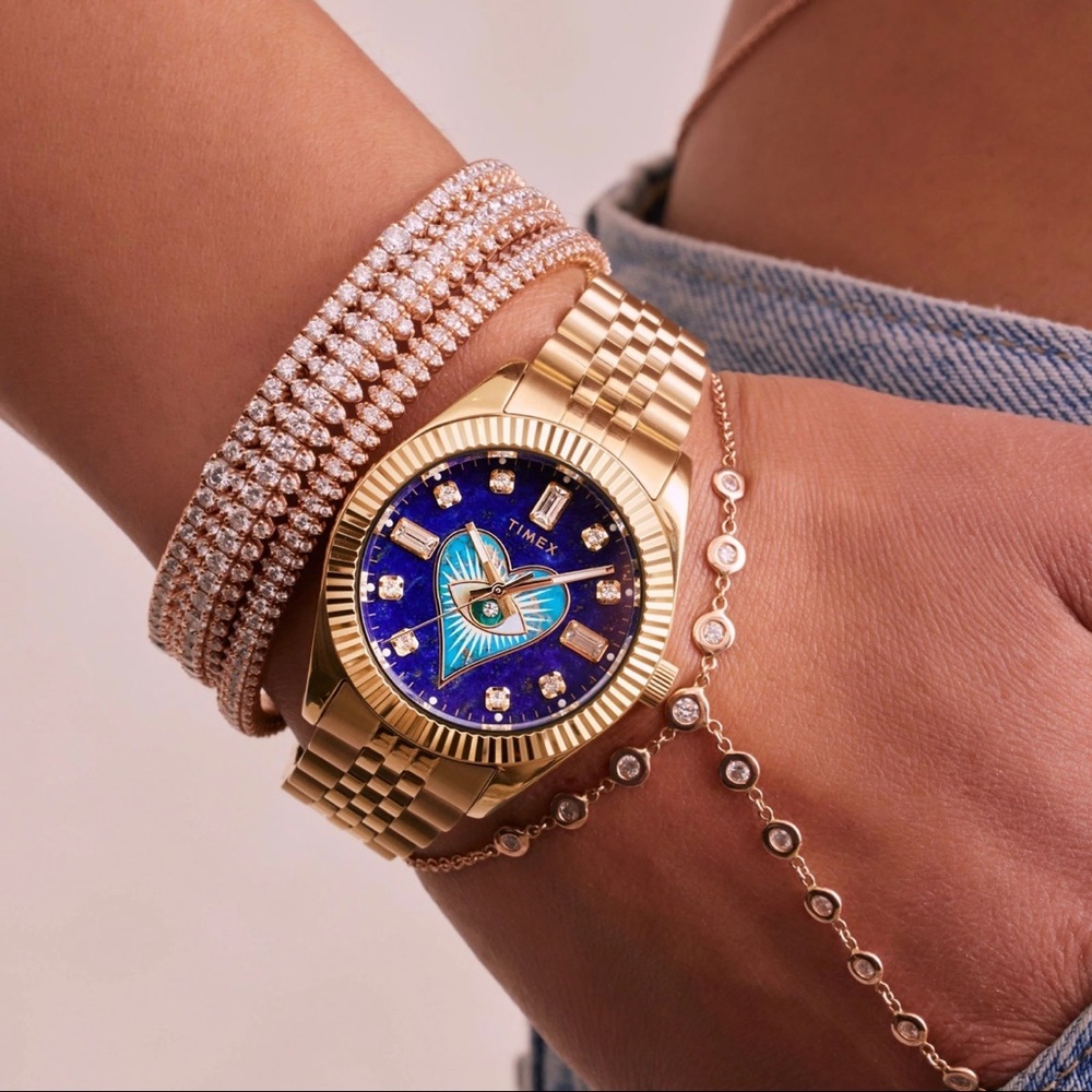 TIMEX X JA LEGACY LAPIS TRIBE EYE HEART WATCH- BLUE